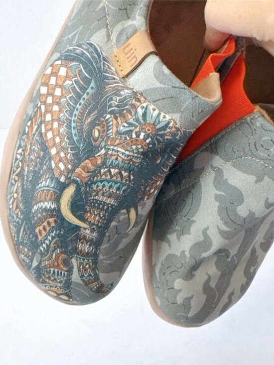 Men’s 8 UIN Elephant Art Slip-On Shoes Canvas Travel Casual Loafers main image 8